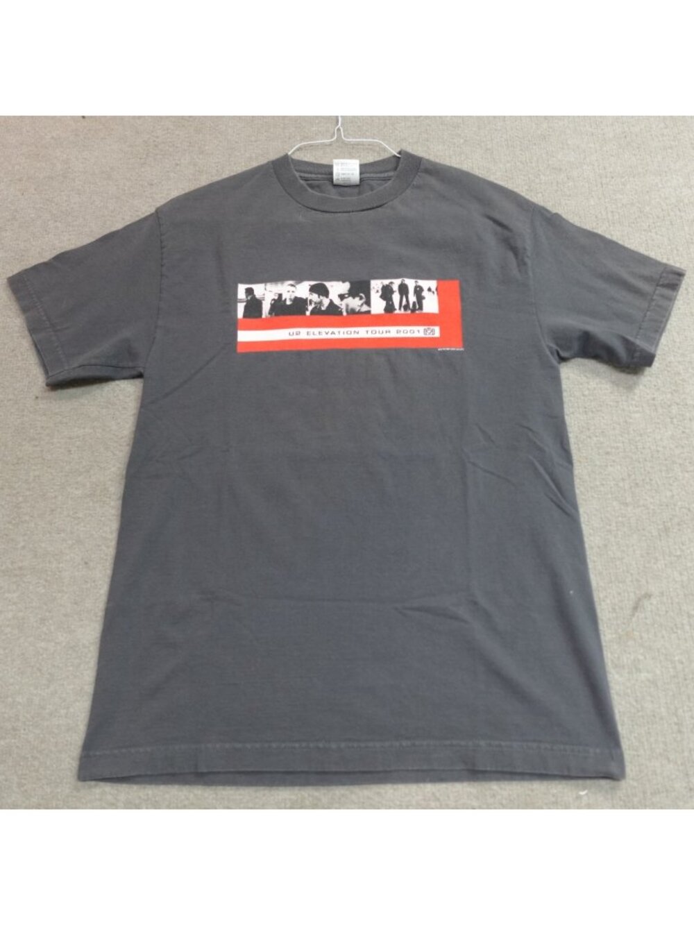 Vintage U2 Shirt Small Black Elevation Tour 2001 Double Sided